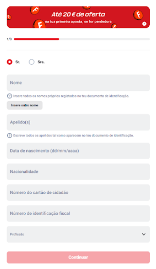Registro en Betclic Casino Portugal